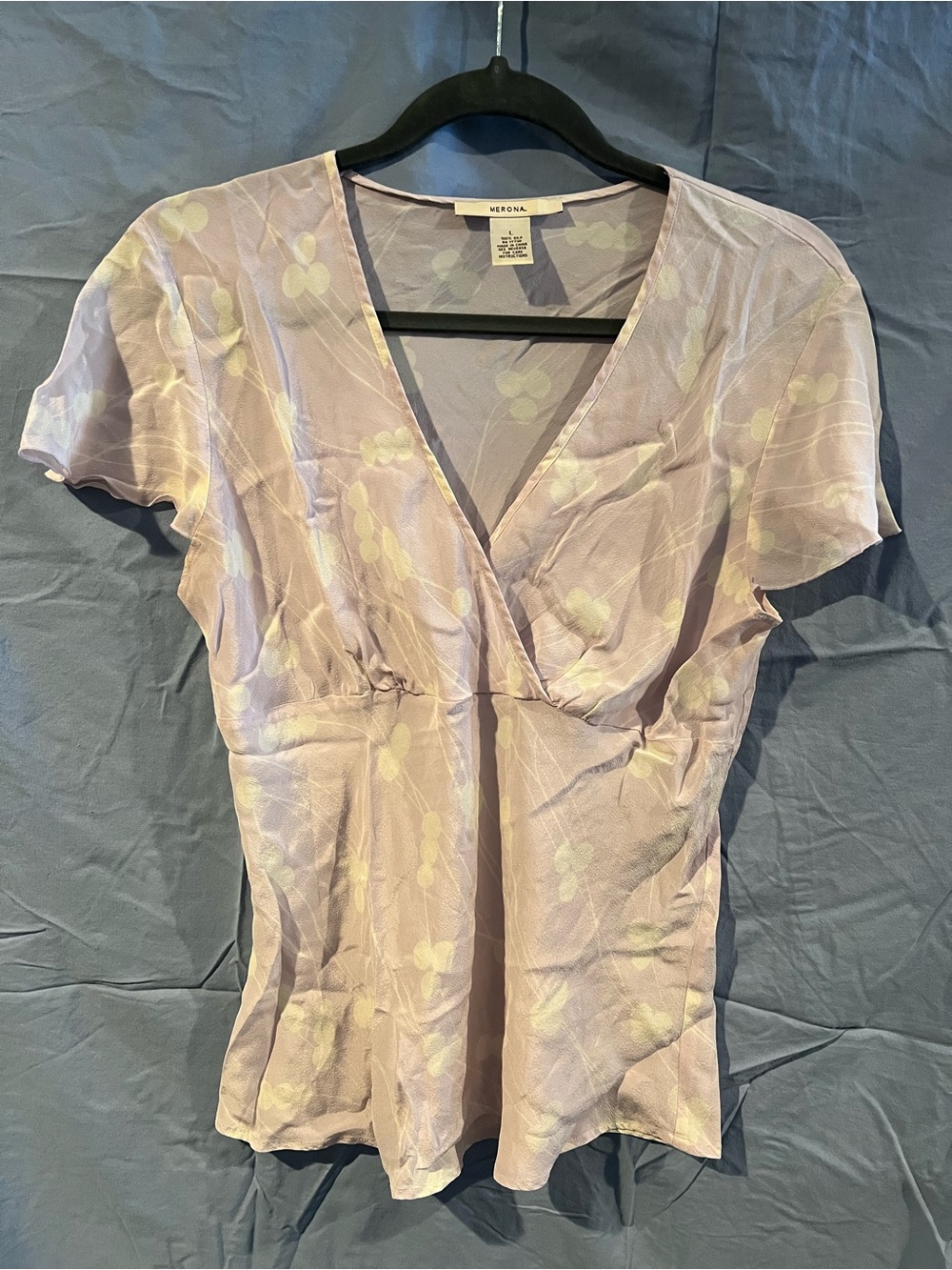 Merona Light Lavender Floral Silk Top